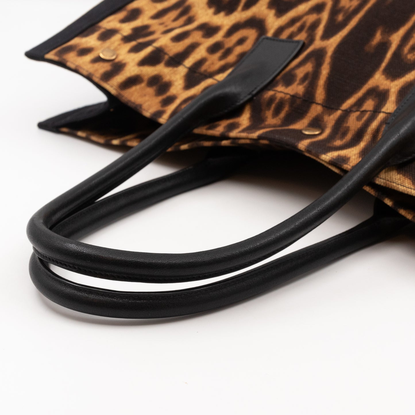 Rive Gauche Noe Tote Leopard Print Canvas