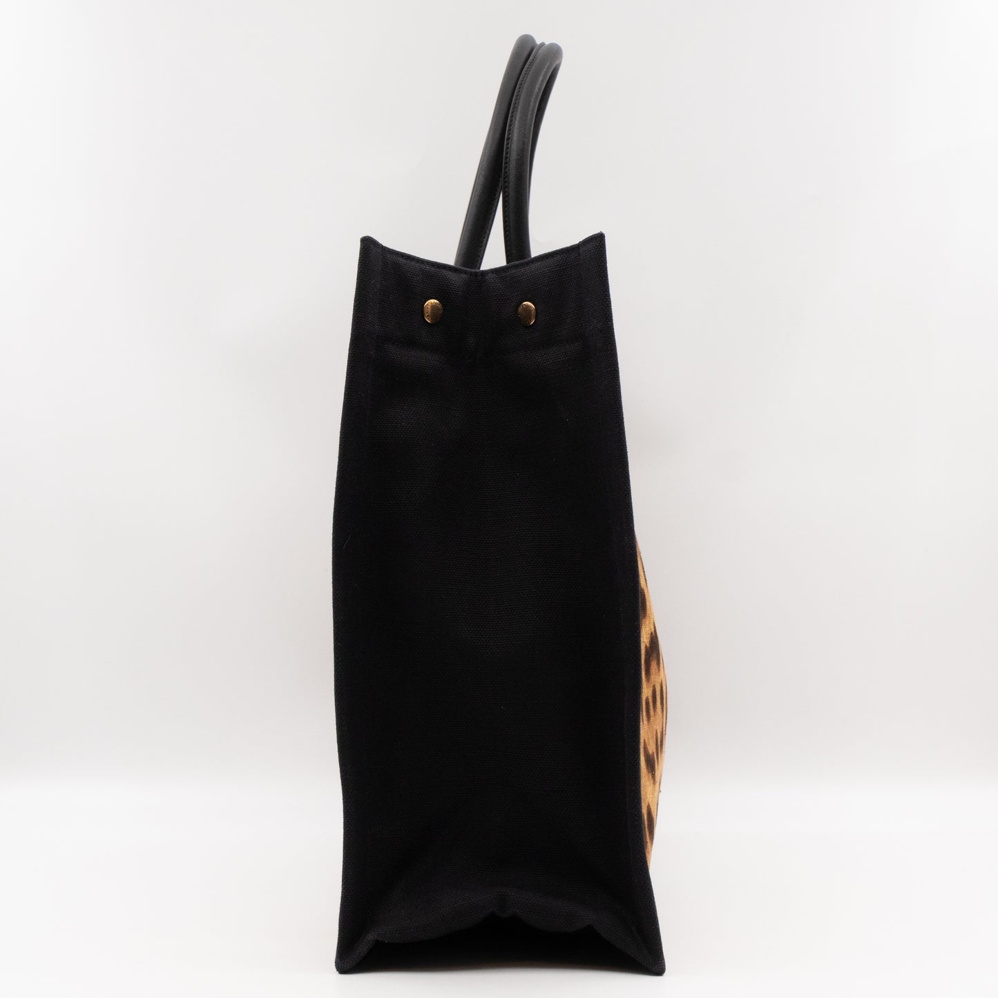 Rive Gauche Noe Tote Leopard Print Canvas