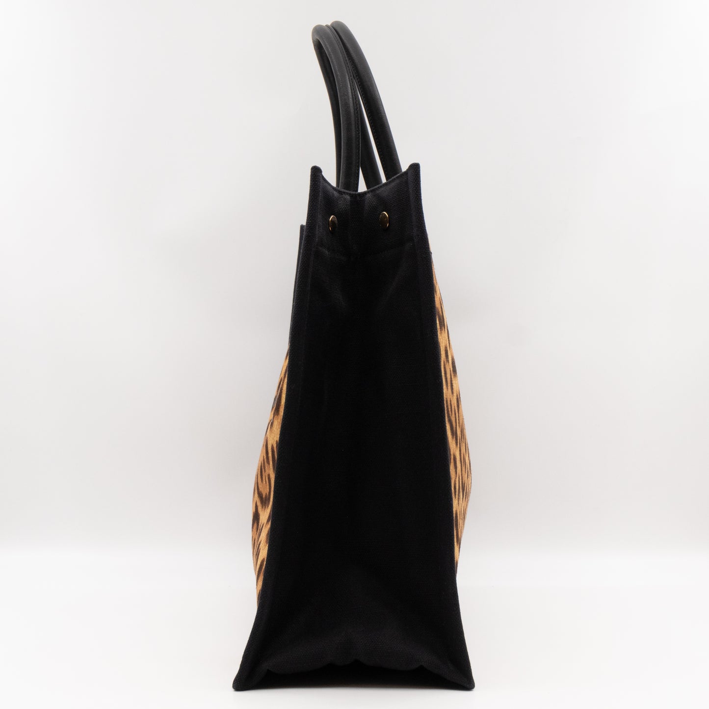 Rive Gauche Noe Tote Leopard Print Canvas