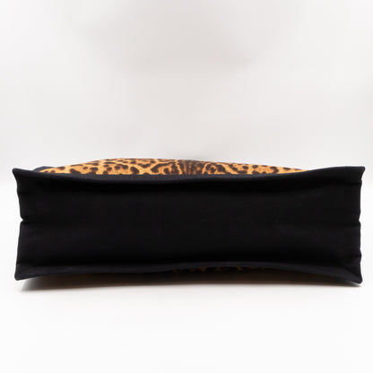 Rive Gauche Noe Tote Leopard Print Canvas