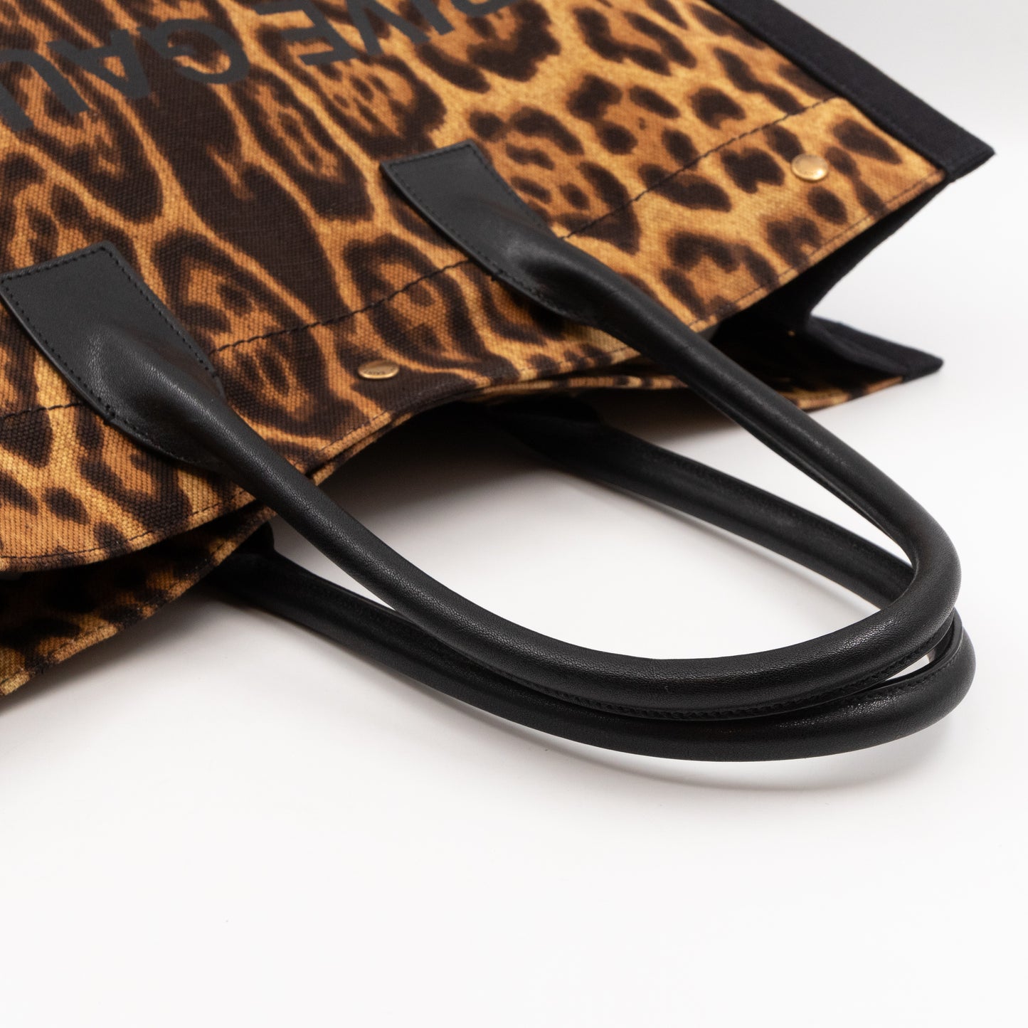 Rive Gauche Noe Tote Leopard Print Canvas