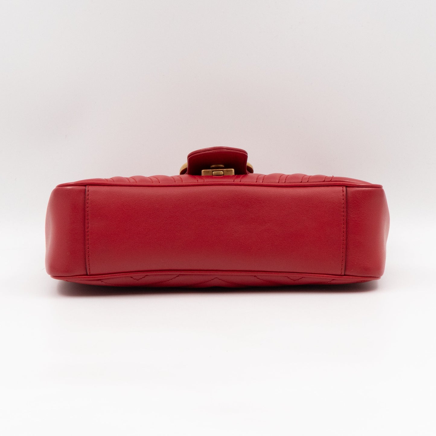 GG Marmont Small Flap Bag Red Matelasse Leather