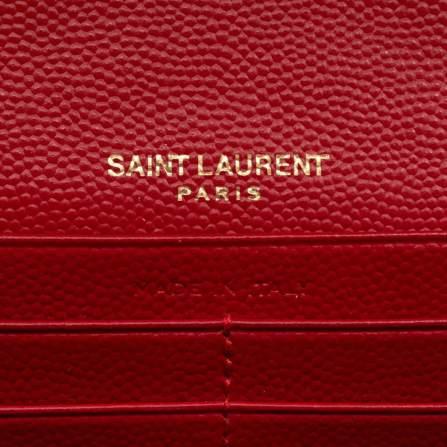 Classic Cassandre Envelope Chain Wallet Red Grained Leather