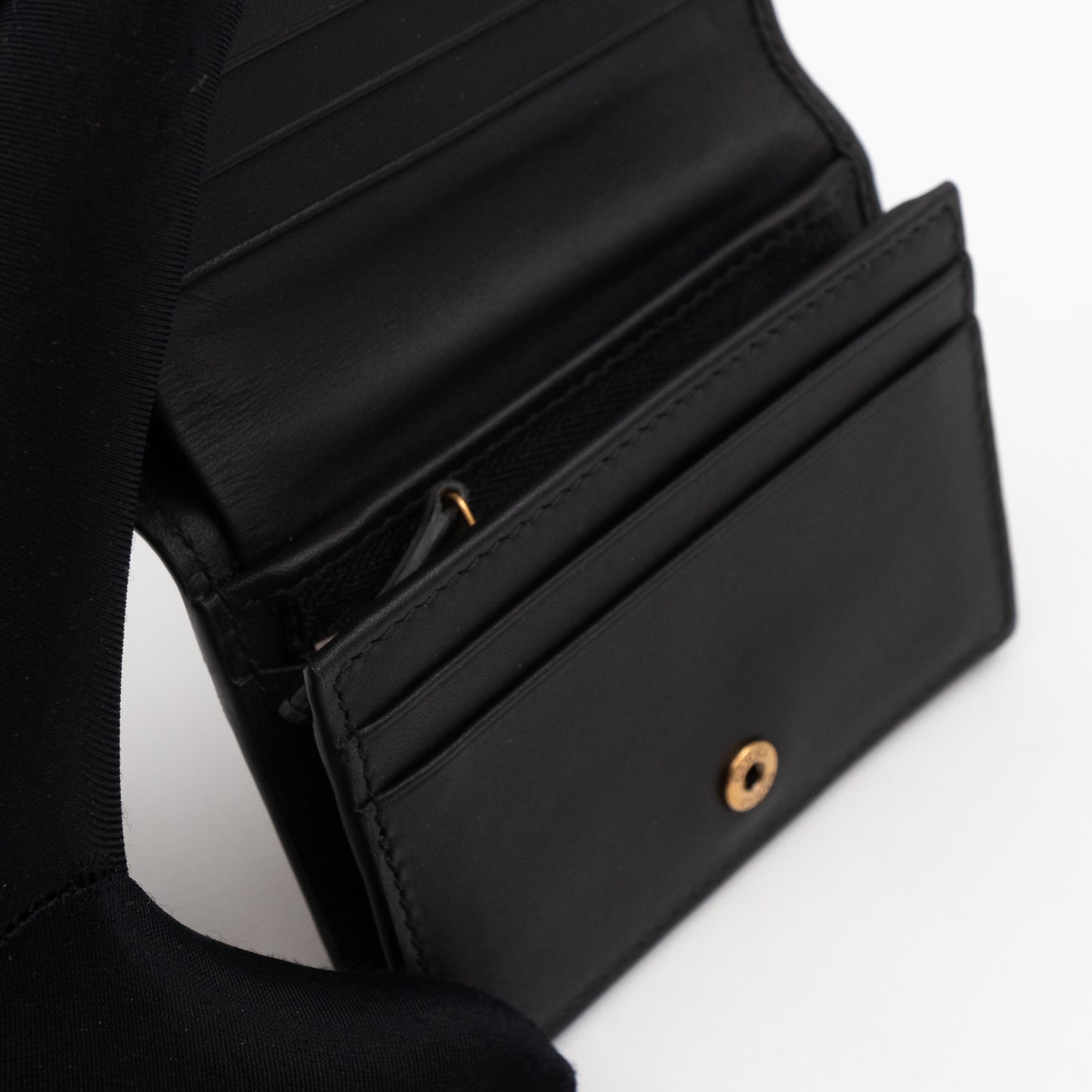 Queen Margaret Wallet Black & White Leather