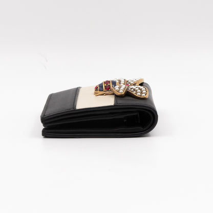 Queen Margaret Wallet Black & White Leather