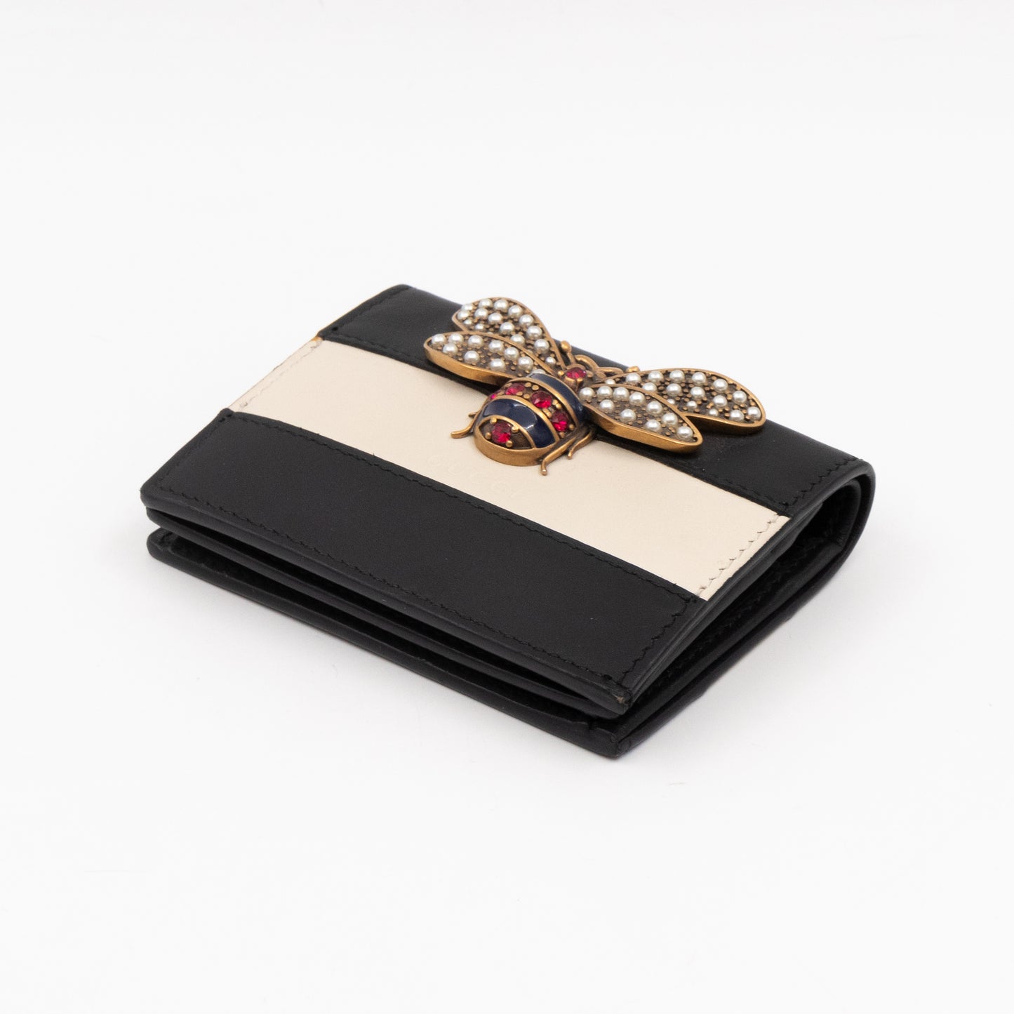 Queen Margaret Wallet Black & White Leather