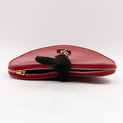 Sac Coeur Heart Clutch Red Patent Leather