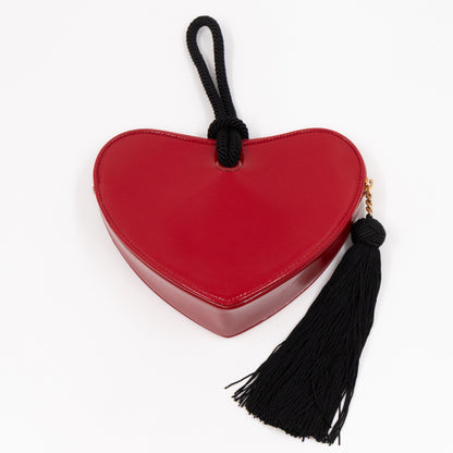 Sac Coeur Heart Clutch Red Patent Leather