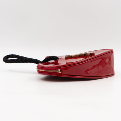 Sac Coeur Heart Clutch Red Patent Leather