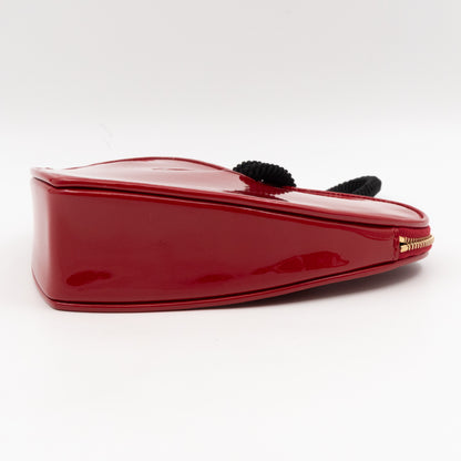 Sac Coeur Heart Clutch Red Patent Leather