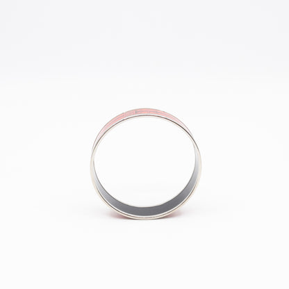 Enamel Printed Wide Nouveau Rocabar Bangle Bracelet Red