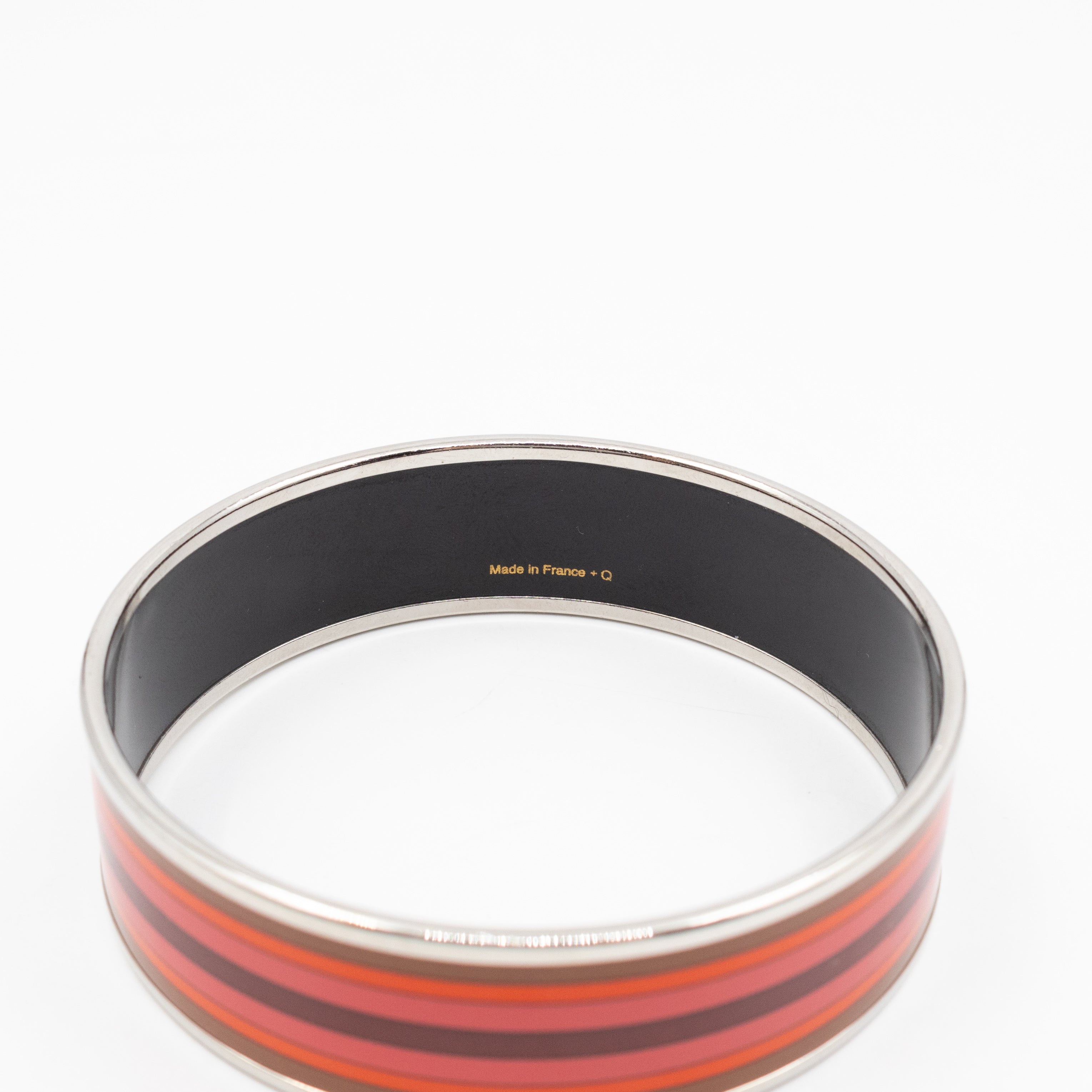 Enamel Printed Wide Nouveau Rocabar Bangle Bracelet Red