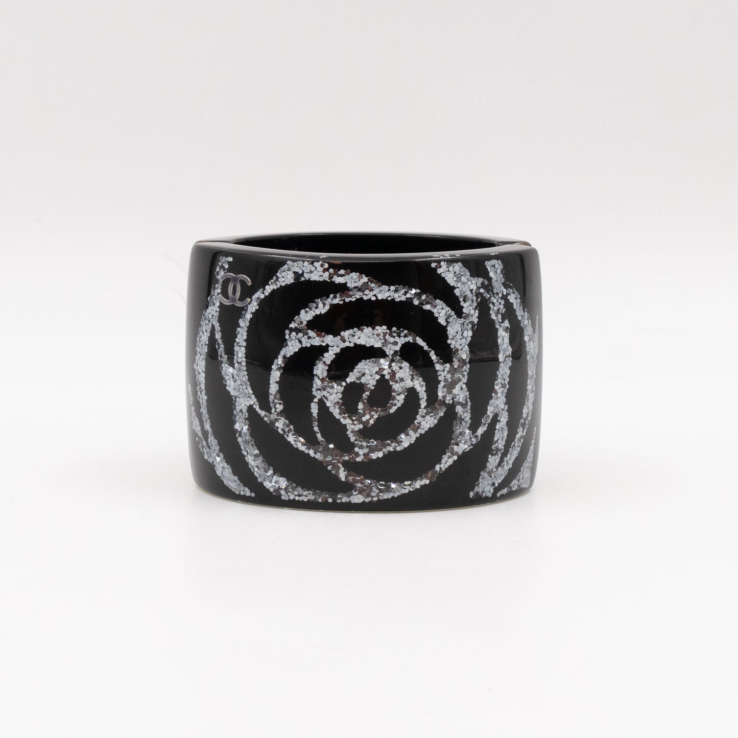 Glitter Camellia Resin Cuff