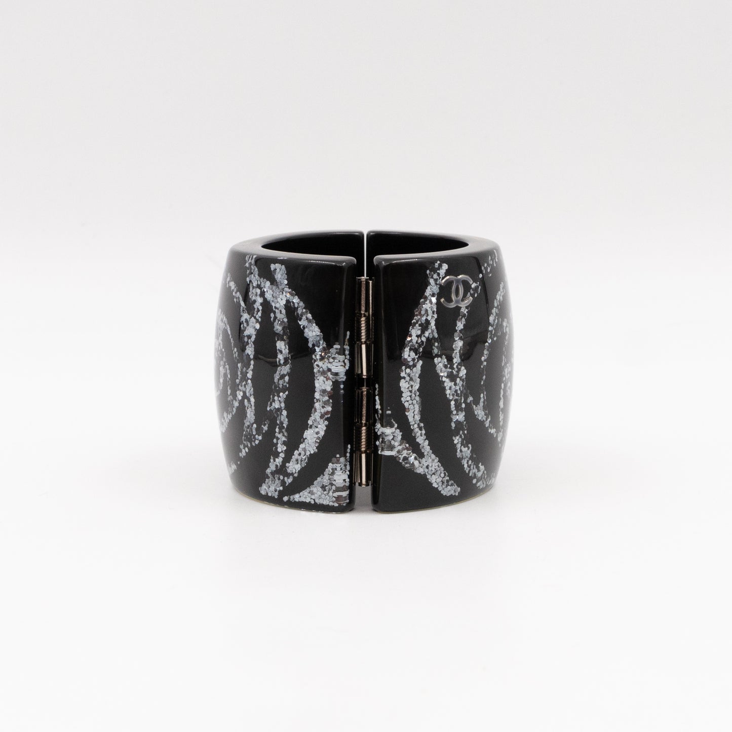 Glitter Camellia Resin Cuff