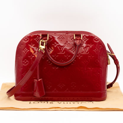 Alma PM Vernis Red with Shoulder Strap