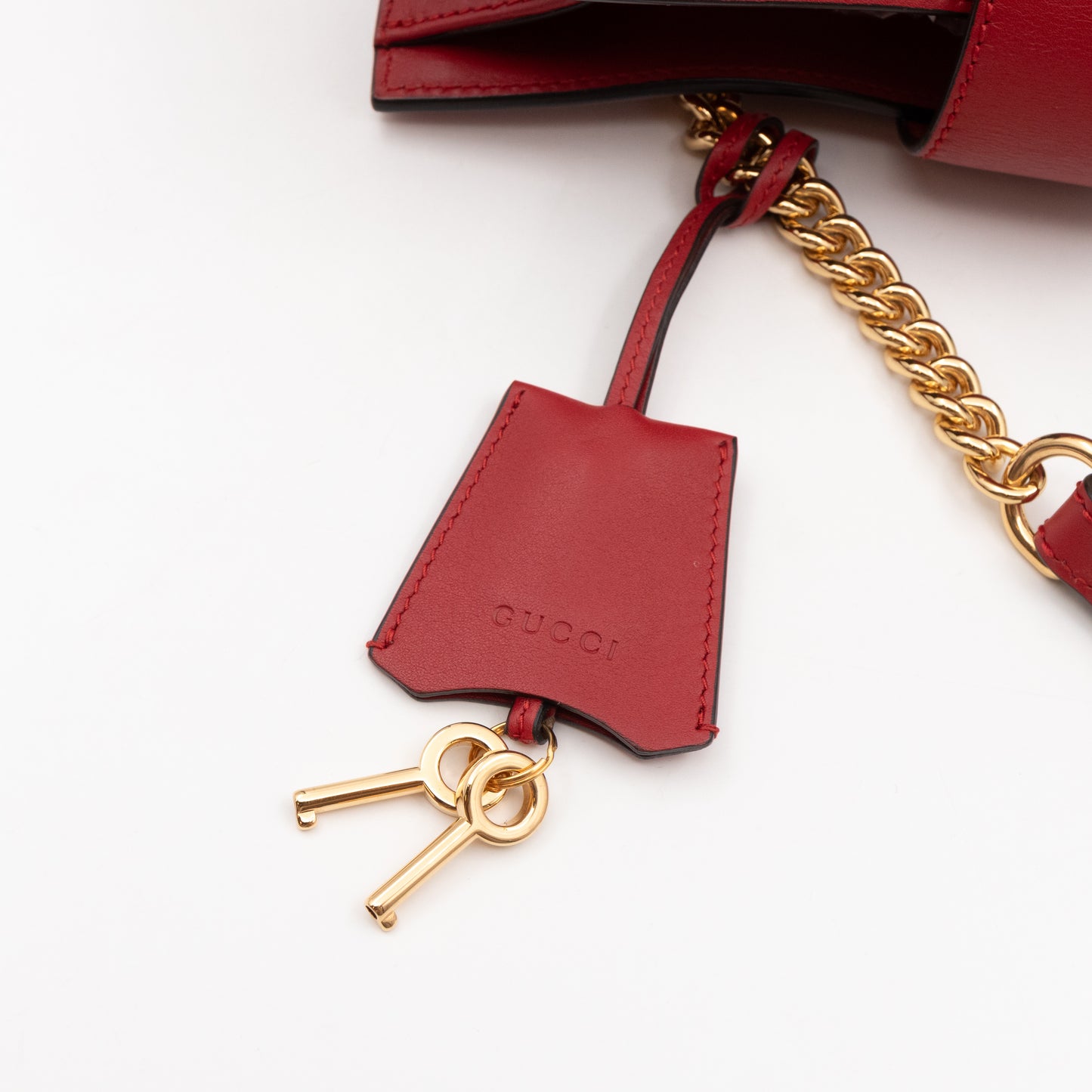 Padlock Small GG Shoulder Bag Hibiscus Red Guccissima Leather