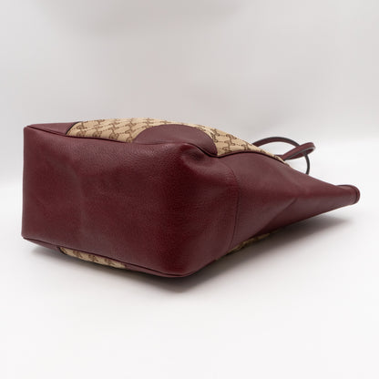 Bree Original Tote Medium GG Canvas Burgundy Leather
