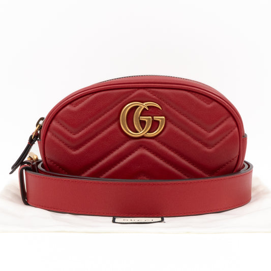 GG Marmont Matelasse Belt Bag Red