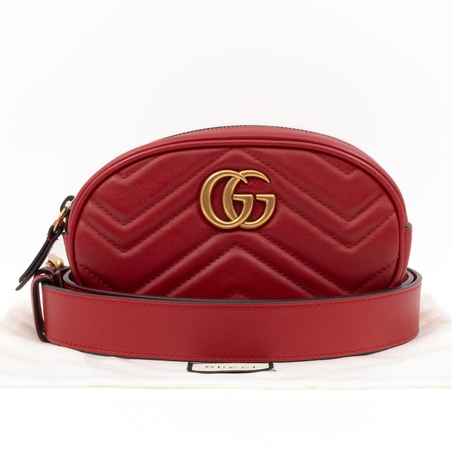 GG Marmont Matelasse Belt Bag Red