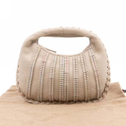 Mini Dune Veneta Hobo Bag Ivory Leather