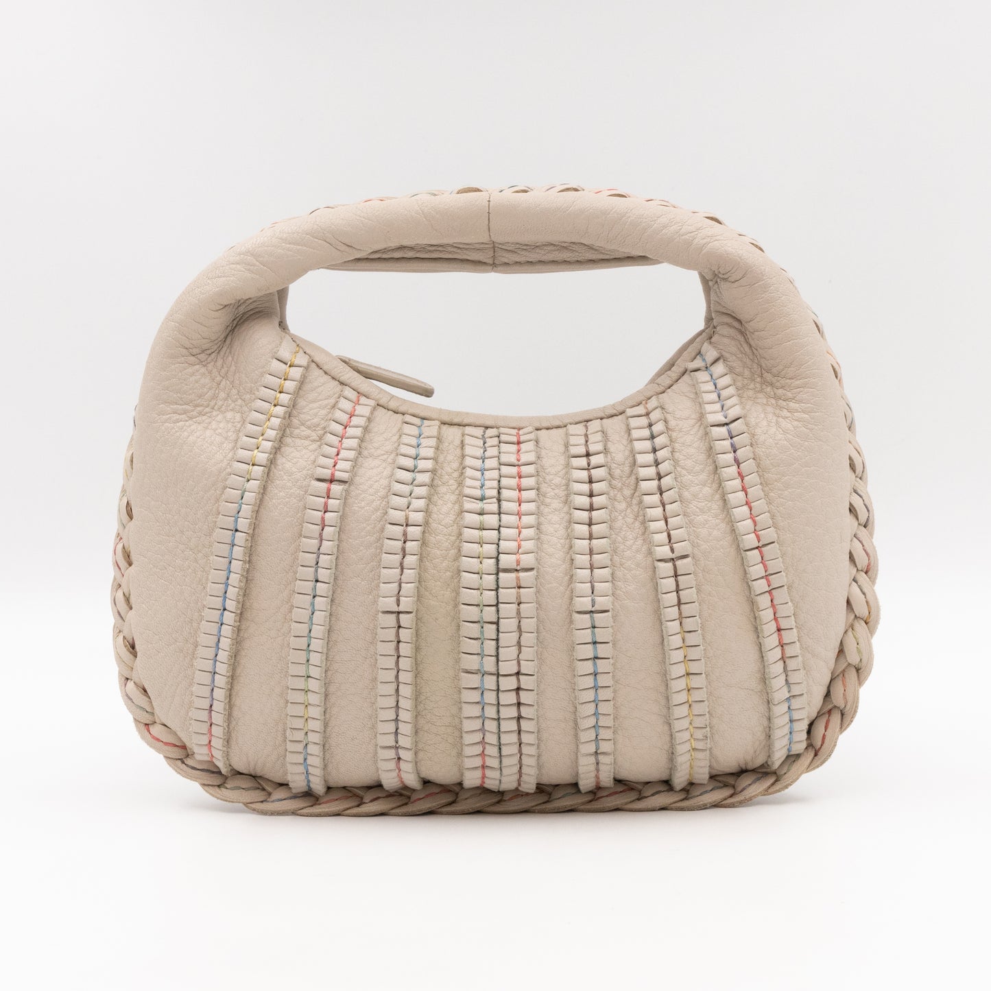 Mini Dune Veneta Hobo Bag Ivory Leather