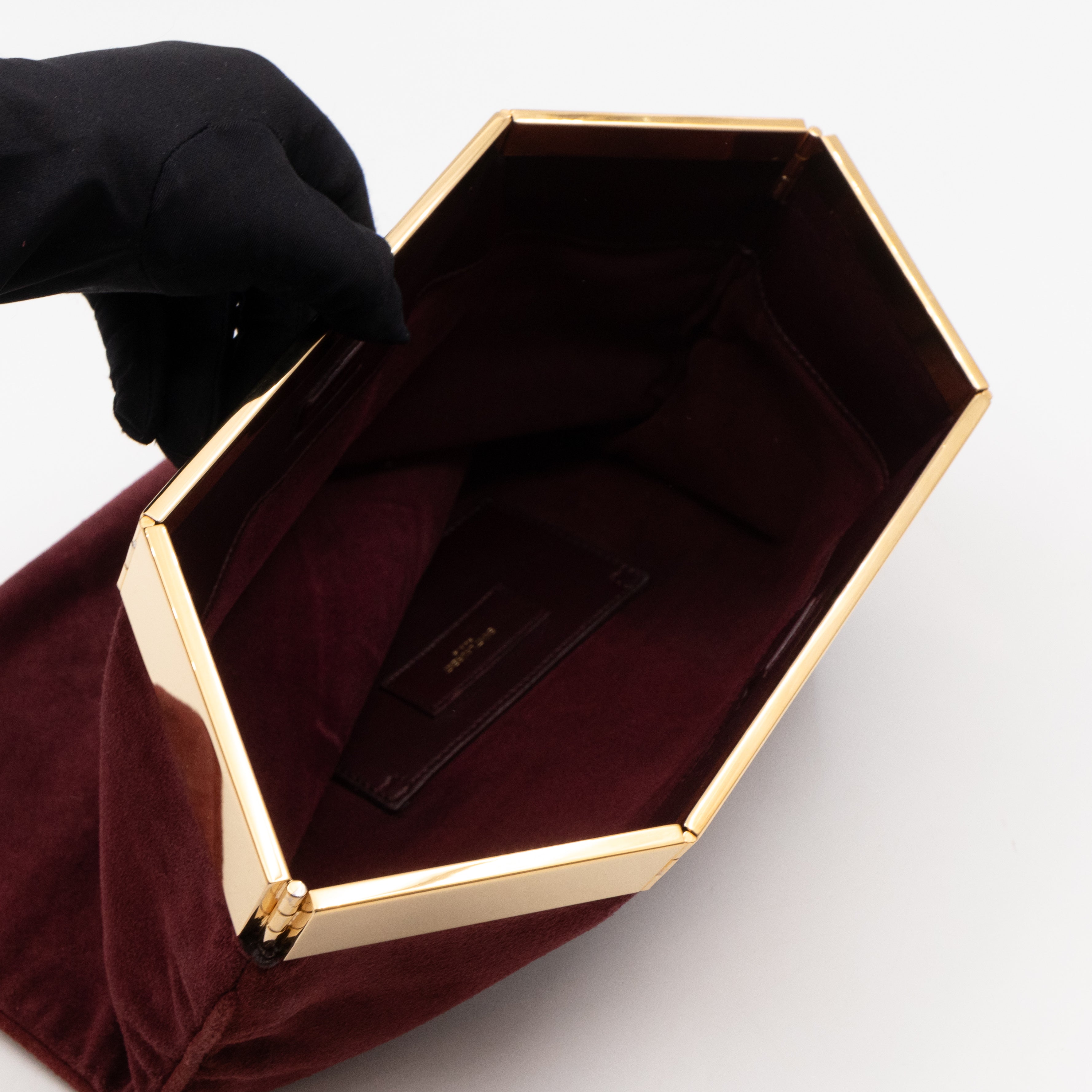 Courtney Fold-Over Clutch Burgundy Suede