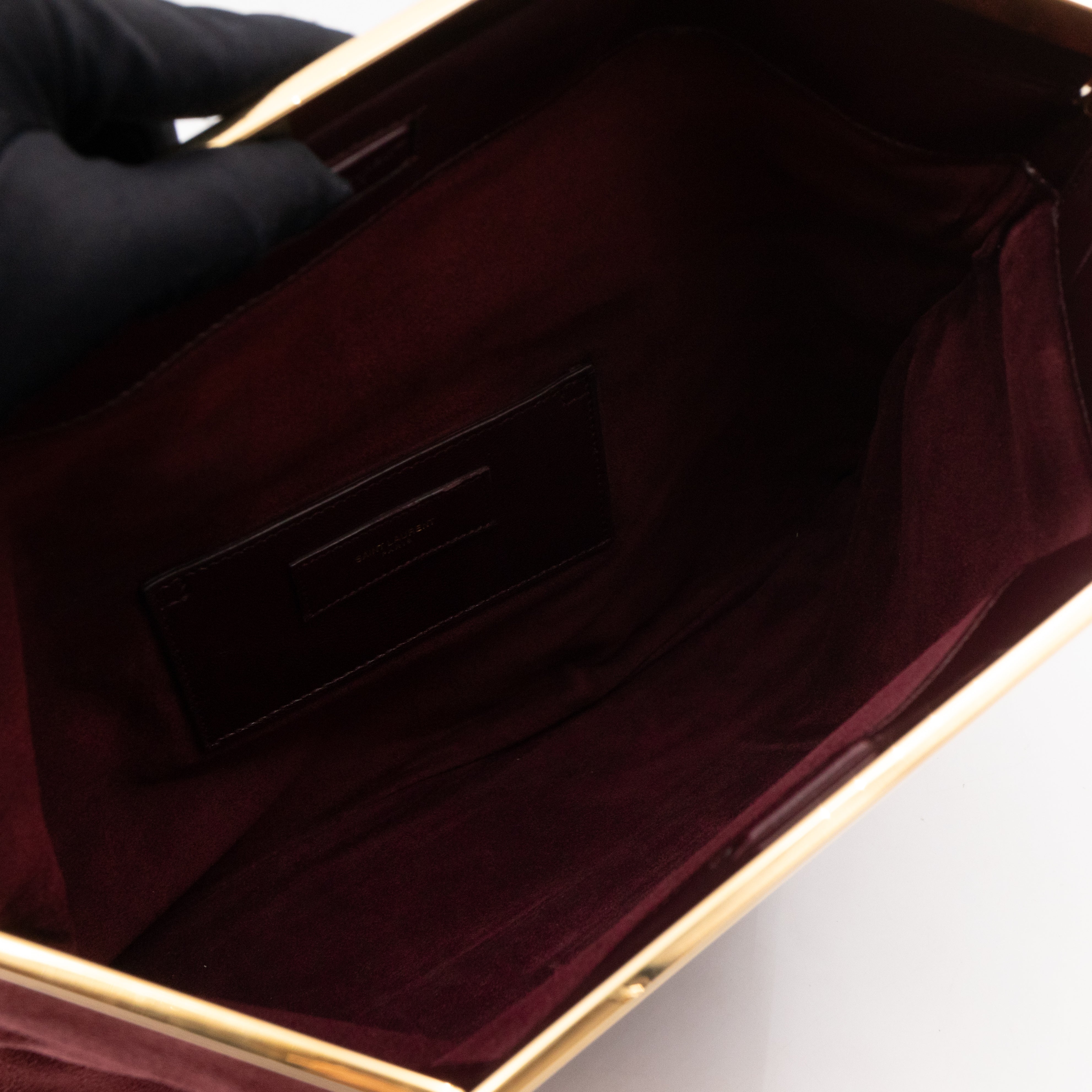 Courtney Fold-Over Clutch Burgundy Suede