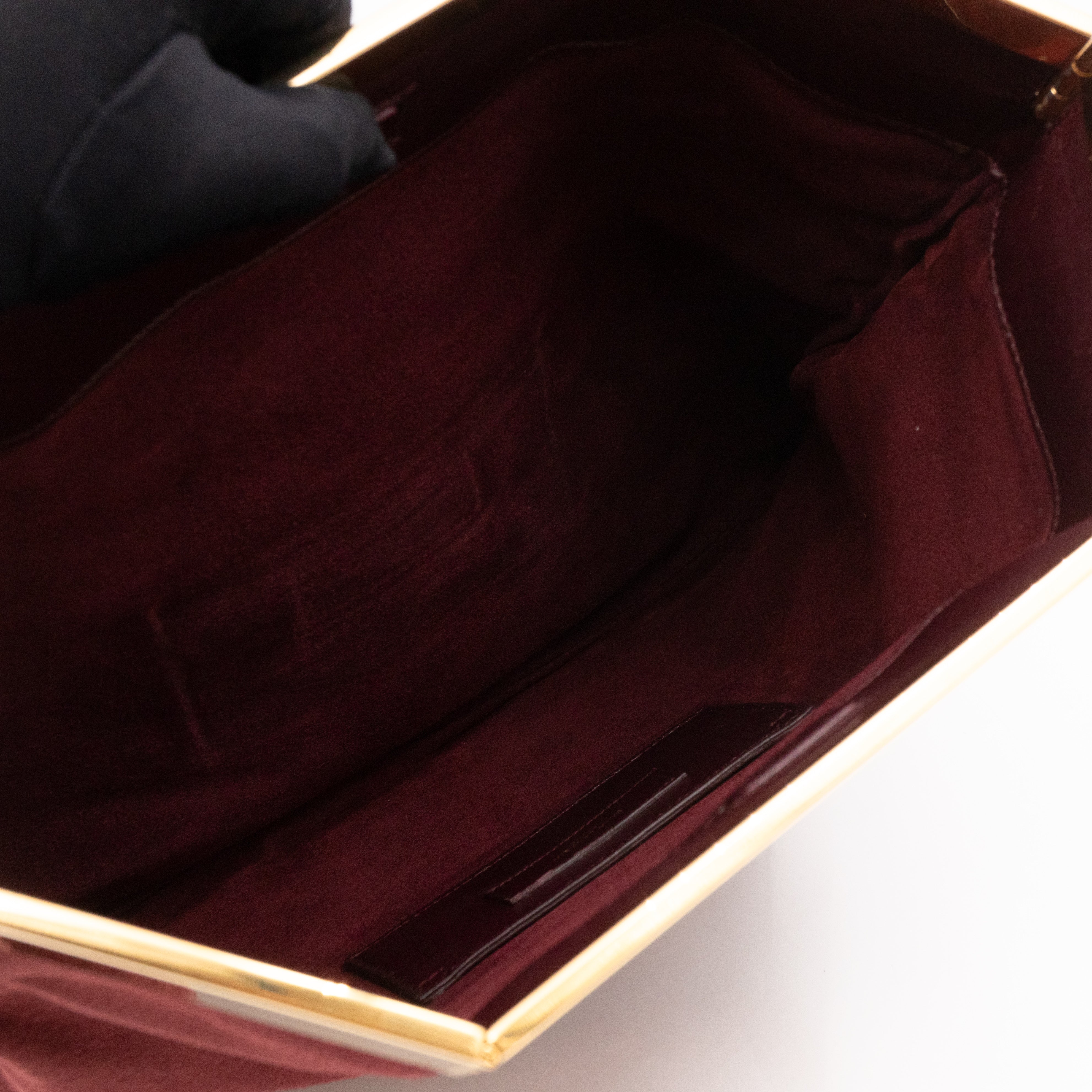 Courtney Fold-Over Clutch Burgundy Suede