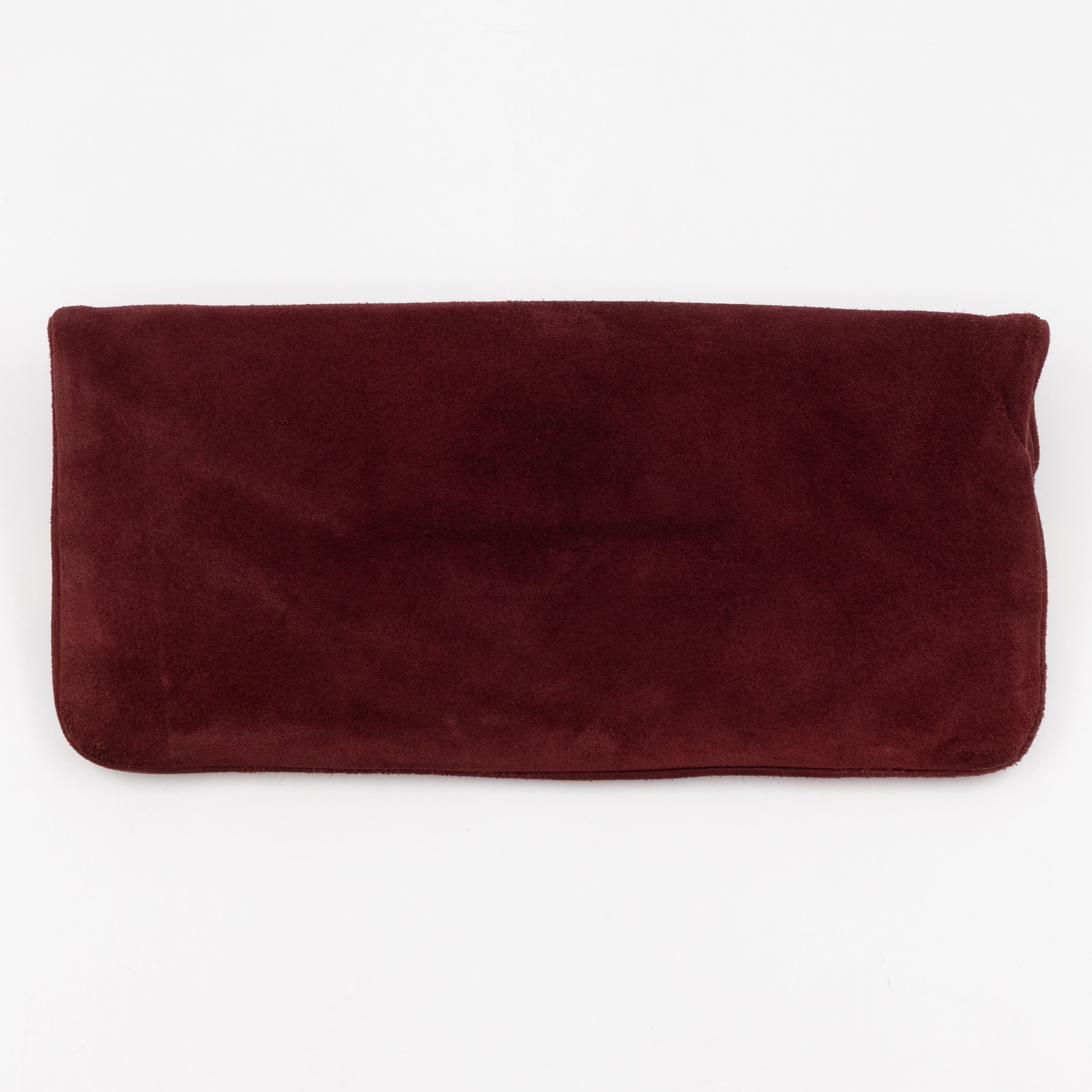 Courtney Fold-Over Clutch Burgundy Suede