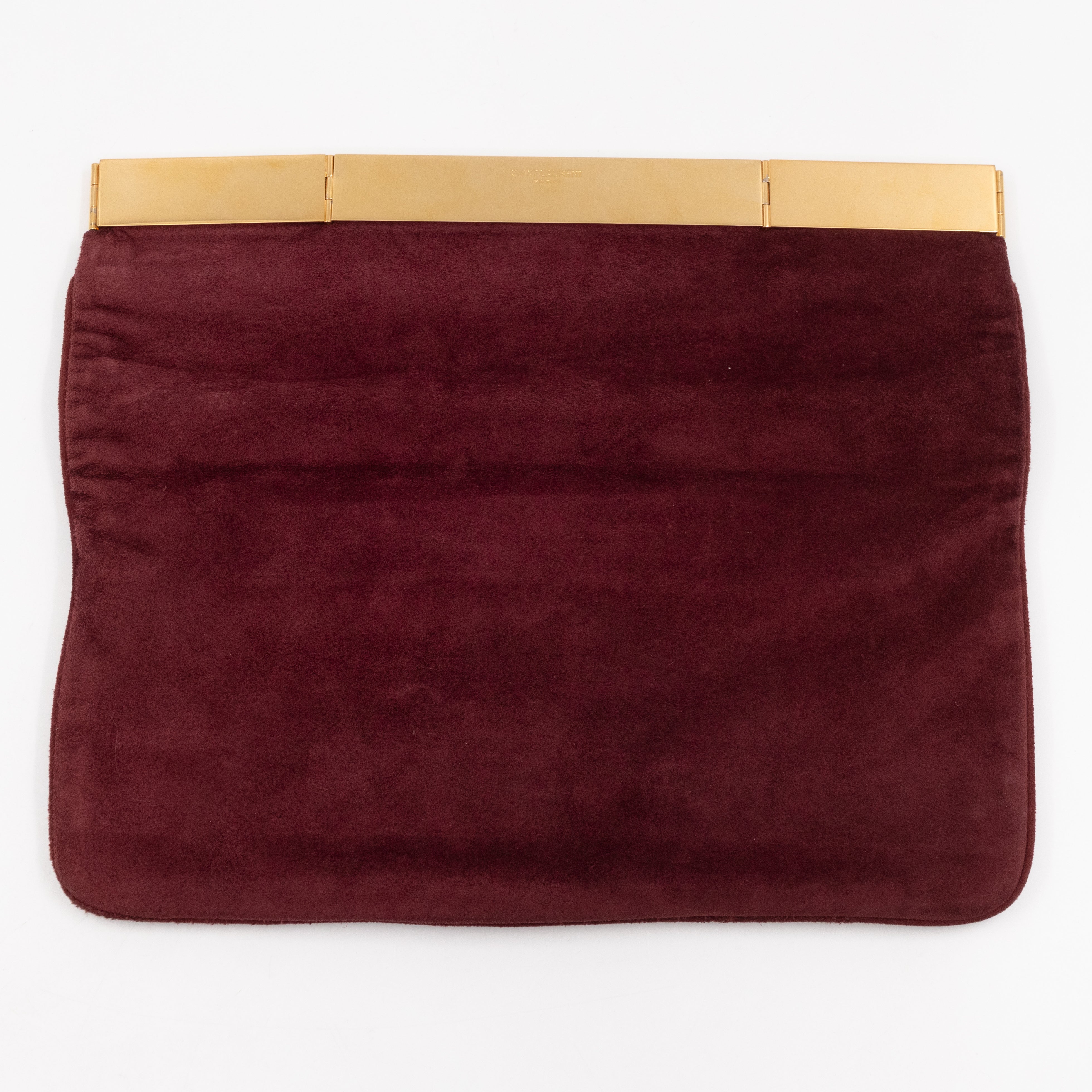 Courtney Fold-Over Clutch Burgundy Suede