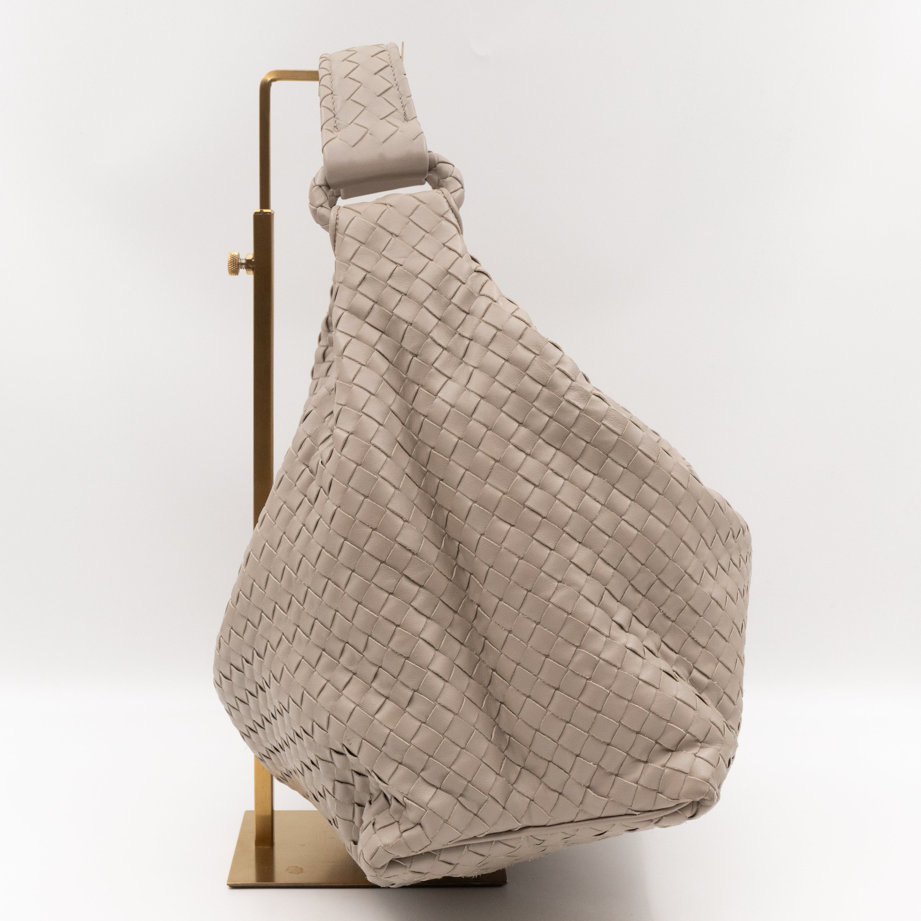 Sloane Hobo Bag Intrecciato Light Grey Leather