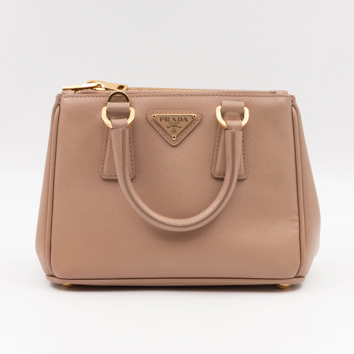 Galleria Micro Double Zip Nude Saffiano