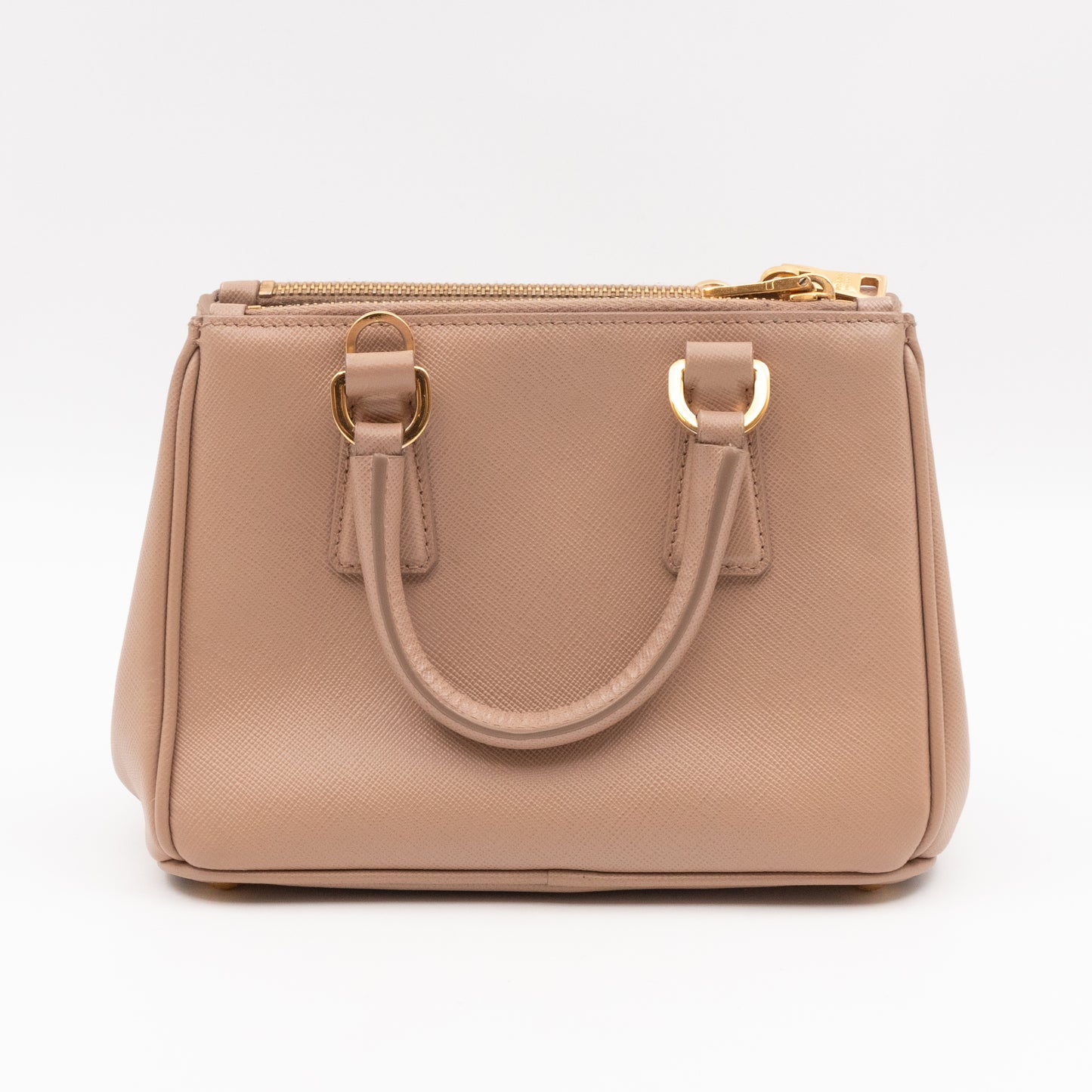 Galleria Micro Double Zip Nude Saffiano