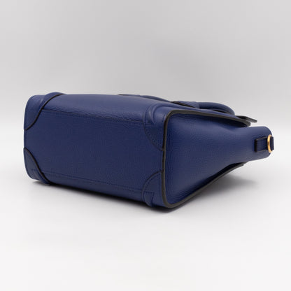 Nano Luggage Blue Drummed Leather