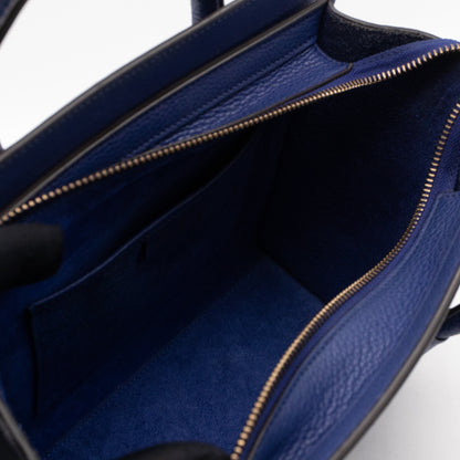 Nano Luggage Blue Drummed Leather