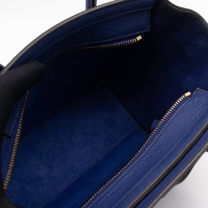 Nano Luggage Blue Drummed Leather