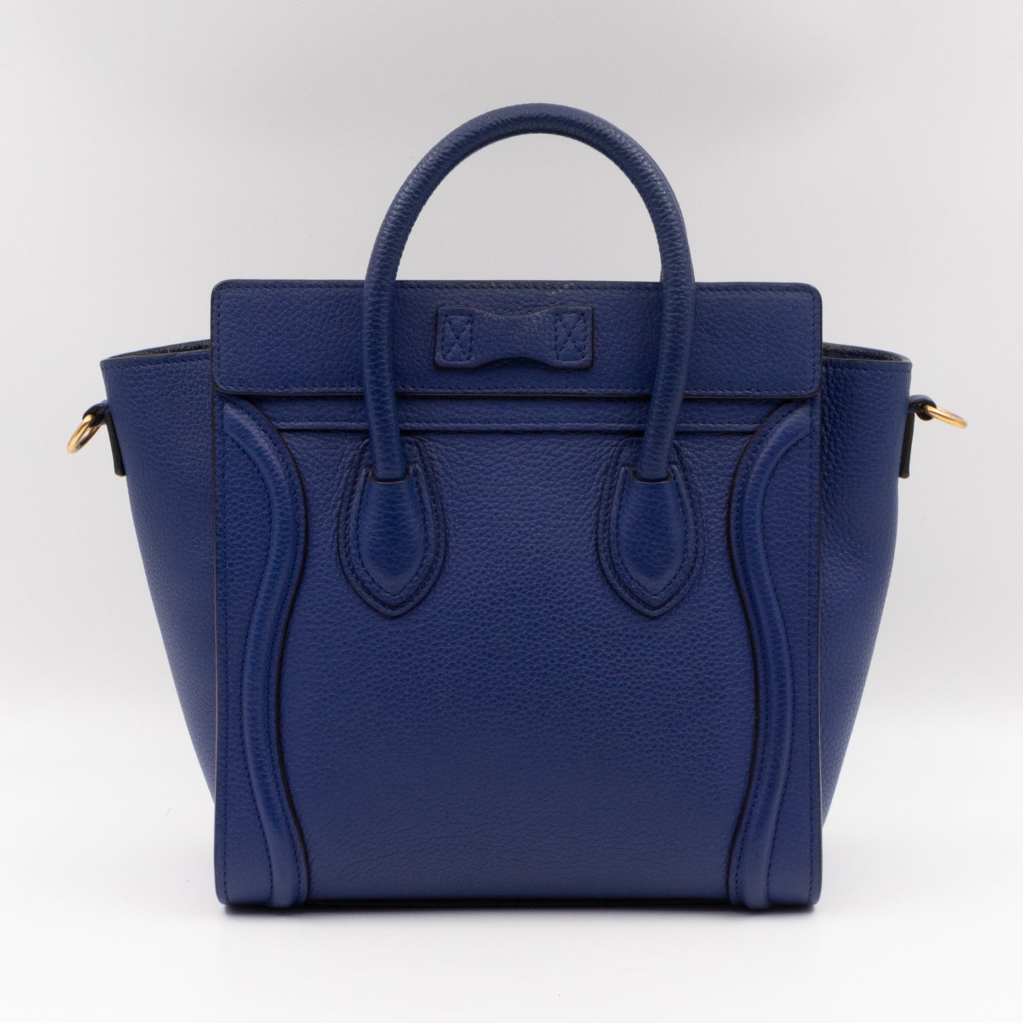 Nano Luggage Blue Drummed Leather