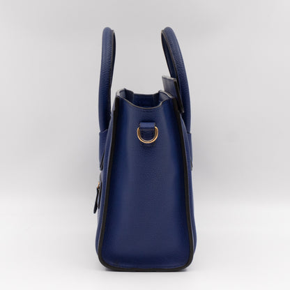 Nano Luggage Blue Drummed Leather