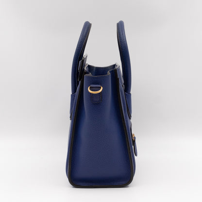 Nano Luggage Blue Drummed Leather