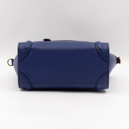 Nano Luggage Blue Drummed Leather