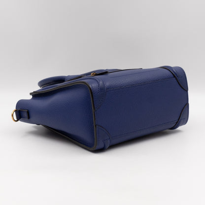 Nano Luggage Blue Drummed Leather