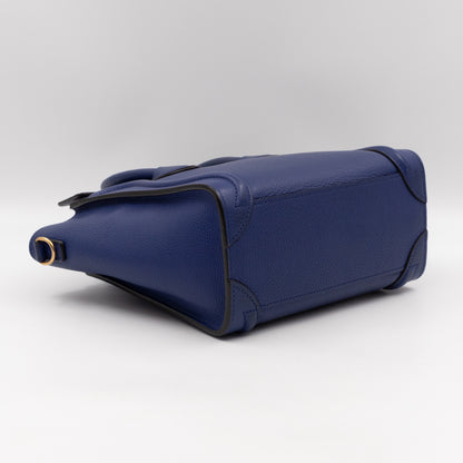 Nano Luggage Blue Drummed Leather