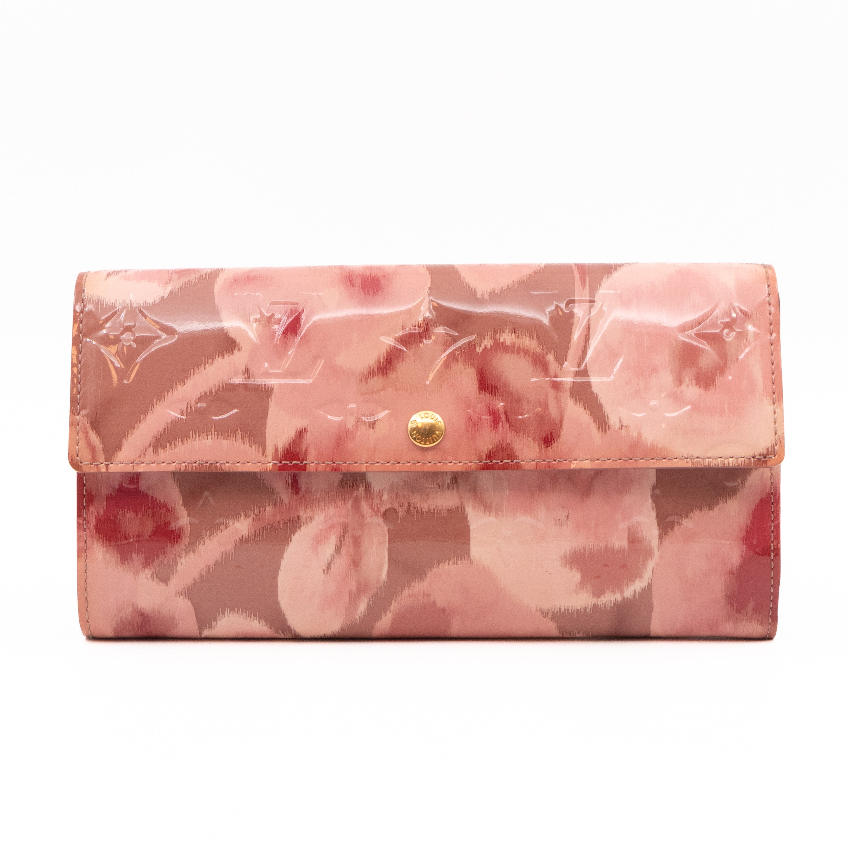 Sarah Wallet Monogram Rose Velours Vernis Ikat