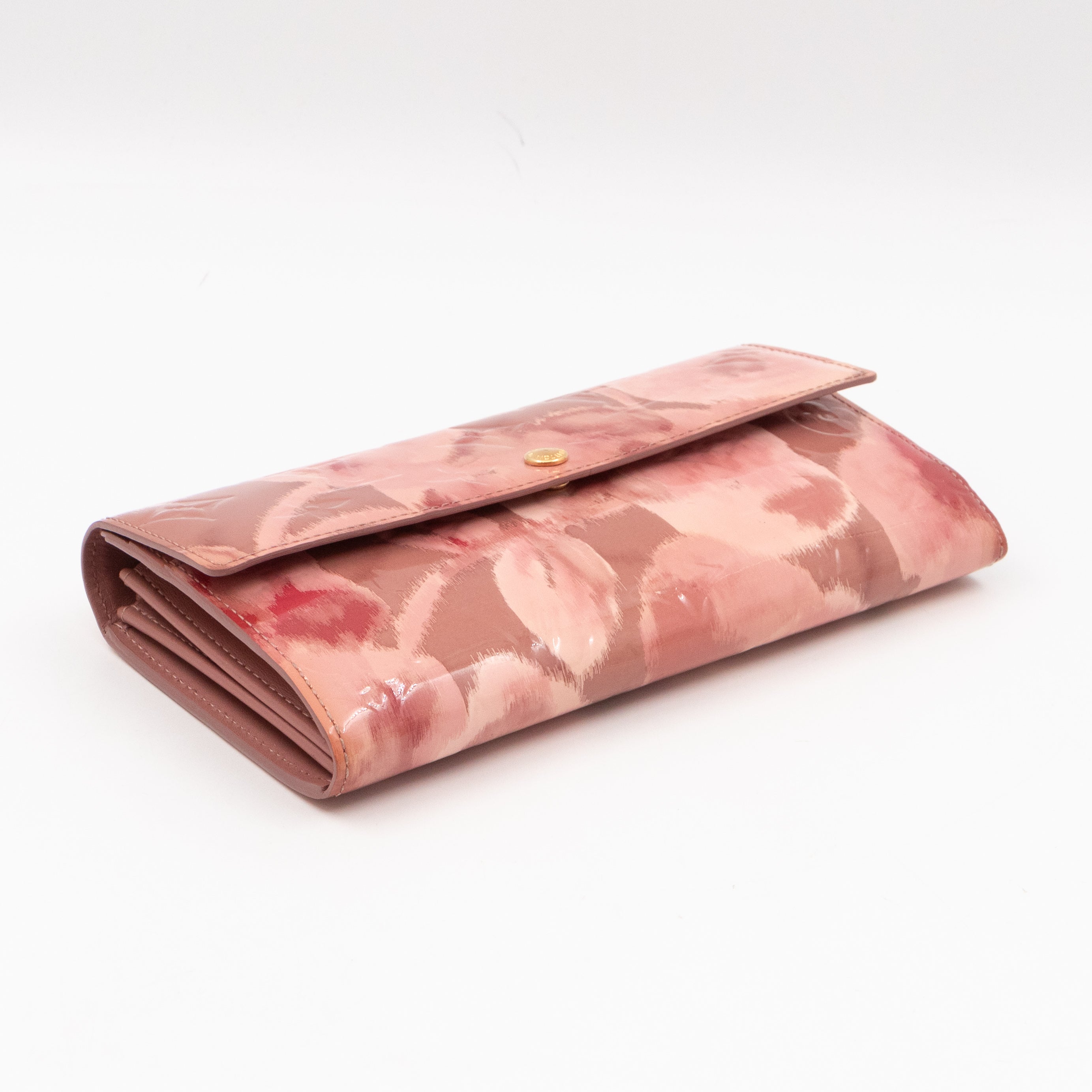 Sarah Wallet Monogram Rose Velours Vernis Ikat