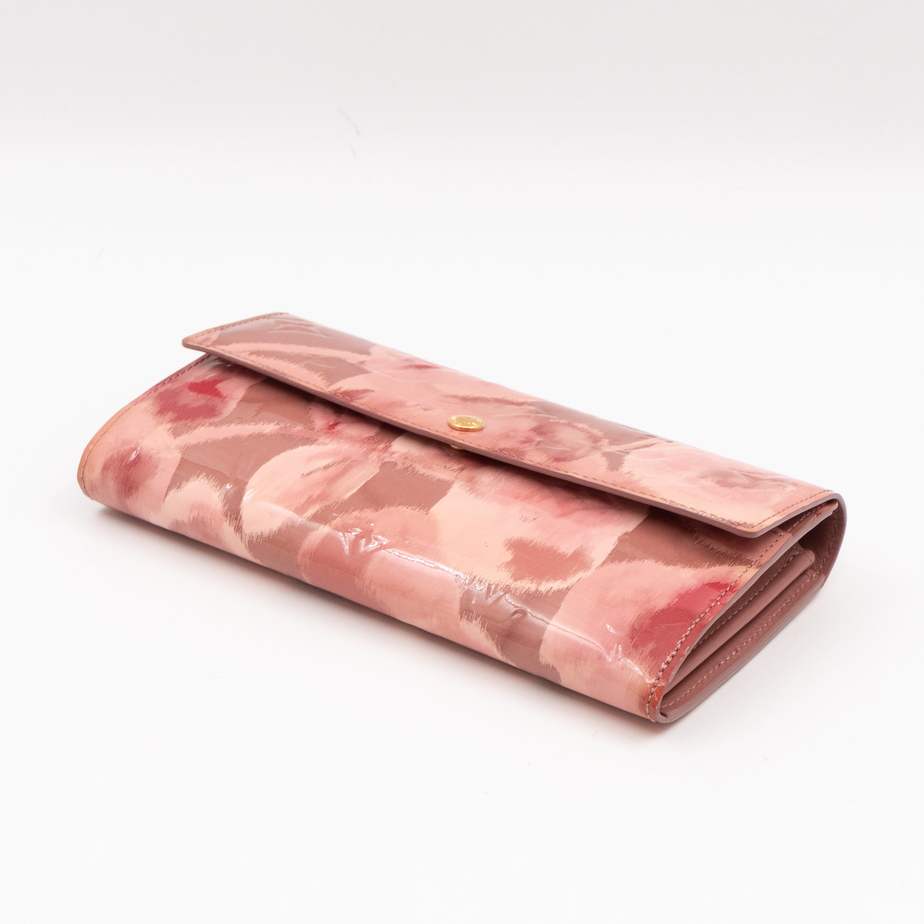 Sarah Wallet Monogram Rose Velours Vernis Ikat
