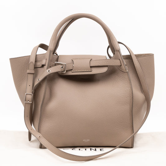 Big Bag Small Light Taupe Supple Grained Calfskin