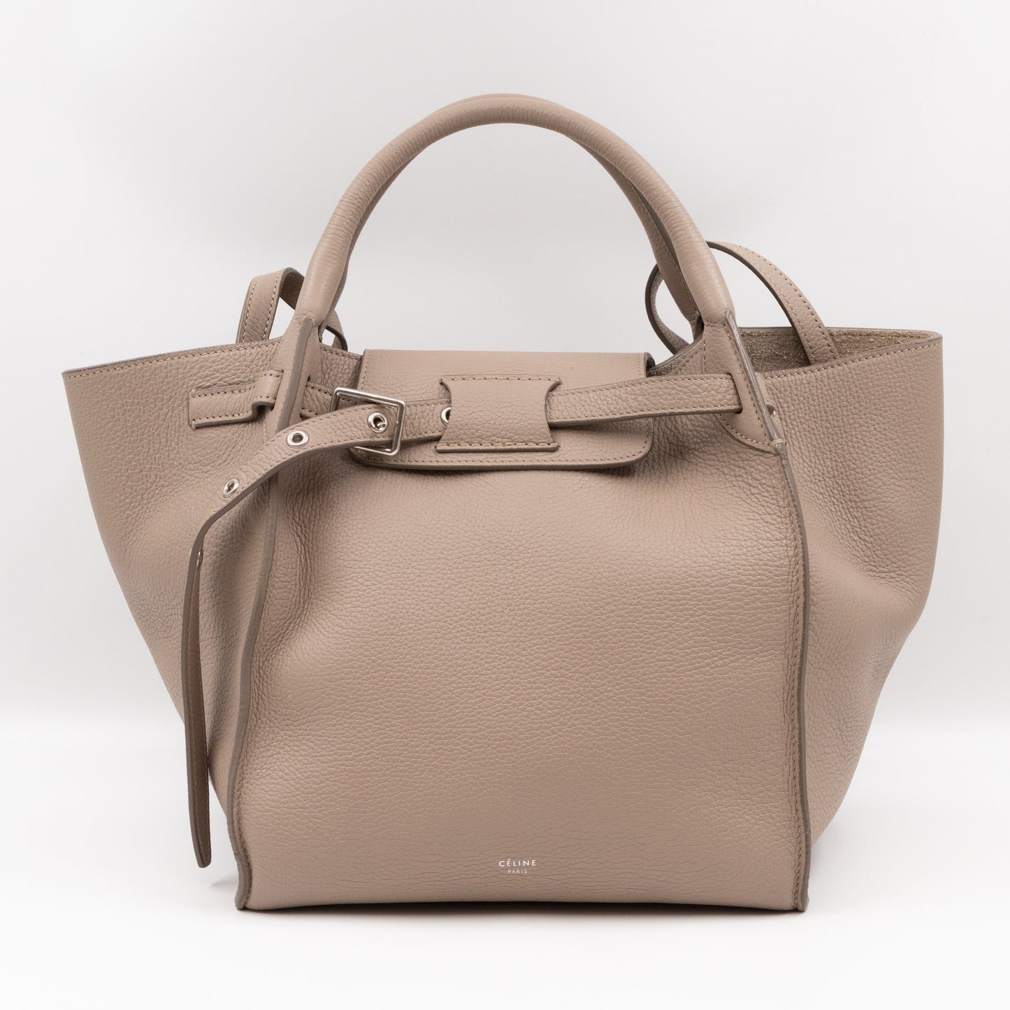 Big Bag Small Light Taupe Supple Grained Calfskin