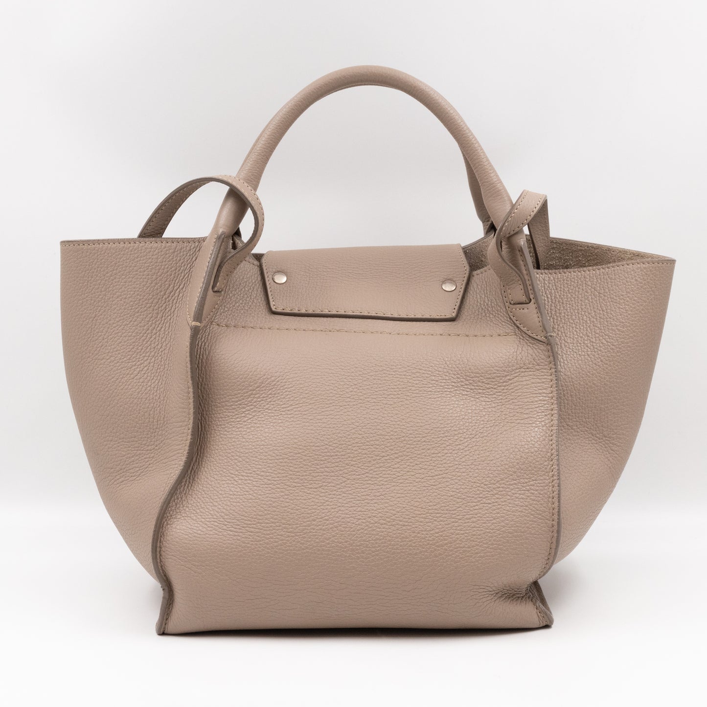 Big Bag Small Light Taupe Supple Grained Calfskin