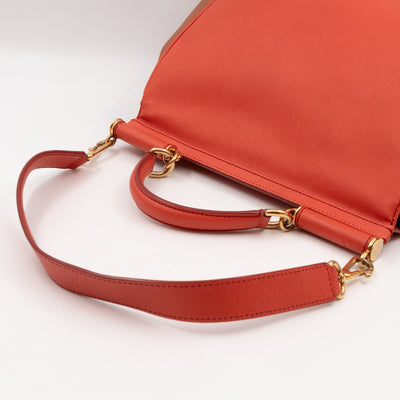 Sicily Large Orange Brown Dauphine Leather