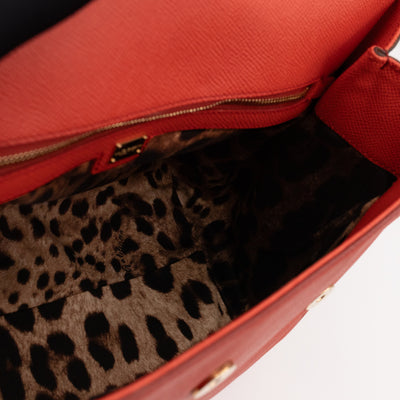 Sicily Large Orange Brown Dauphine Leather